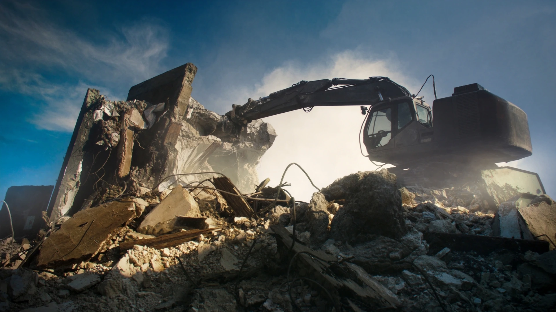 Abbrucharbeiten mit Bagger und Materialrückbau